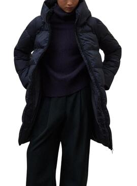Cappotto Ecoalf trapuntato Manlie blu marino per donna