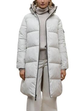 Cappotto Ecoalf Reversible Baru bianco e tostato per donna