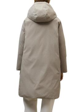 Cappotto Ecoalf Reversible Baru bianco e tostato per donna