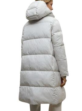 Cappotto Ecoalf Reversible Baru bianco e tostato per donna