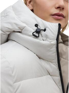 Cappotto Ecoalf Reversible Baru bianco e tostato per donna