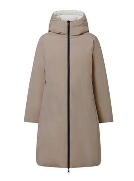 Cappotto Ecoalf Reversible Baru bianco e tostato per donna