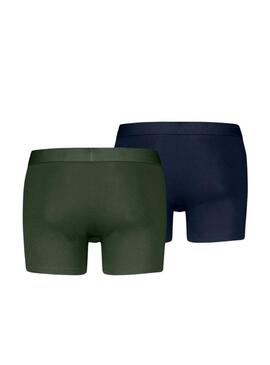 Confezione di 2 boxer Levis Basic verde e blu per uomo
