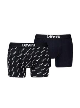 Confezione da 2 boxer Levis Logo neri per uomo