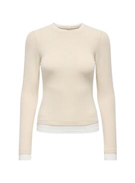 Maglietta Only Virro beige per donna