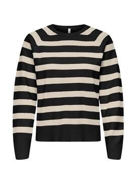 Maglia Only a righe nera per donna.