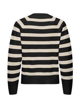 Maglia Only a righe nera per donna.