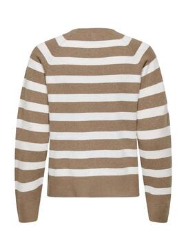 Maglia a righe color tostato Only per donne.