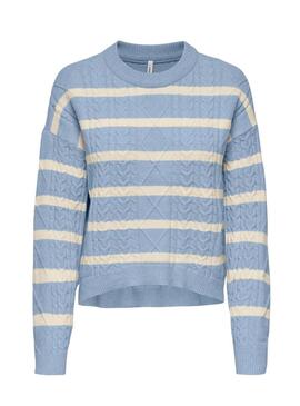 Maglia a righe blu stampata Only Katia solo per donna.