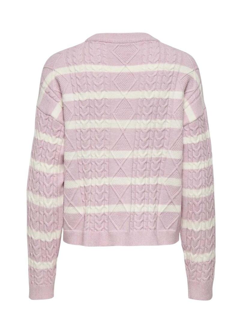 Maglia a righe rosa per donna Jersey Only Katia