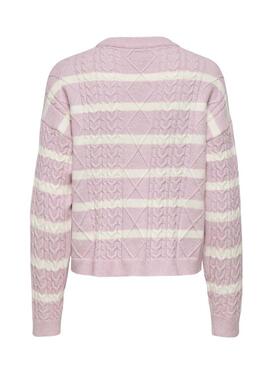 Maglia a righe rosa per donna Jersey Only Katia
