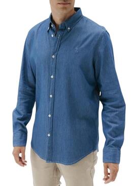 Camicia El Pulpo in denim casual stone blu medio per uomo
