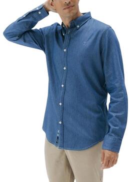 Camicia El Pulpo in denim casual stone blu medio per uomo