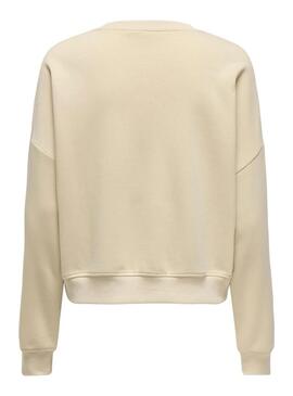Felpa Only Onlsweat Life beige per donna