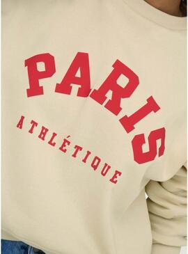 Felpa Only Onlsweat Life beige per donna