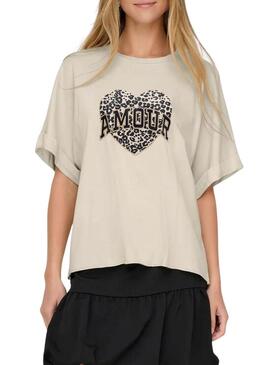 Maglietta Only Lucy crema per donna