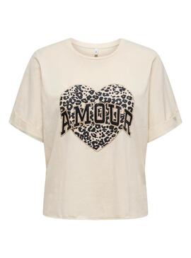 Maglietta Only Lucy crema per donna