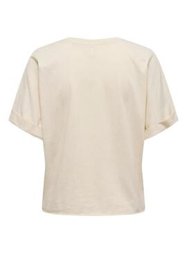 Maglietta Only Lucy crema per donna