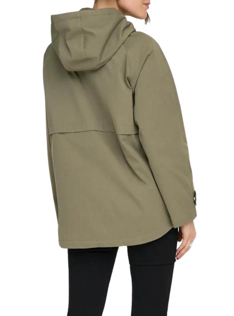 Parka Only Orchid verde per donna