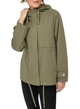 Parka Only Orchid verde per donna