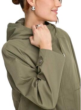 Parka Only Orchid verde per donna