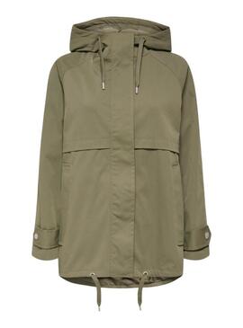 Parka Only Orchid verde per donna