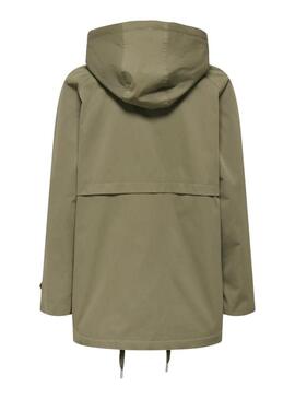 Parka Only Orchid verde per donna