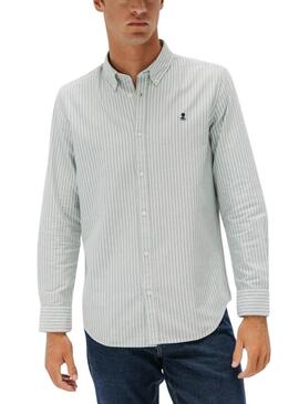 Camicia El Pulpo Oxford a righe verdi per uomo