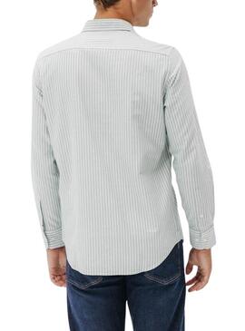 Camicia El Pulpo Oxford a righe verdi per uomo