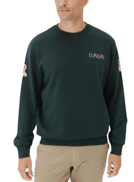 Felpa El Pulpo triplo logo verde per uomo
