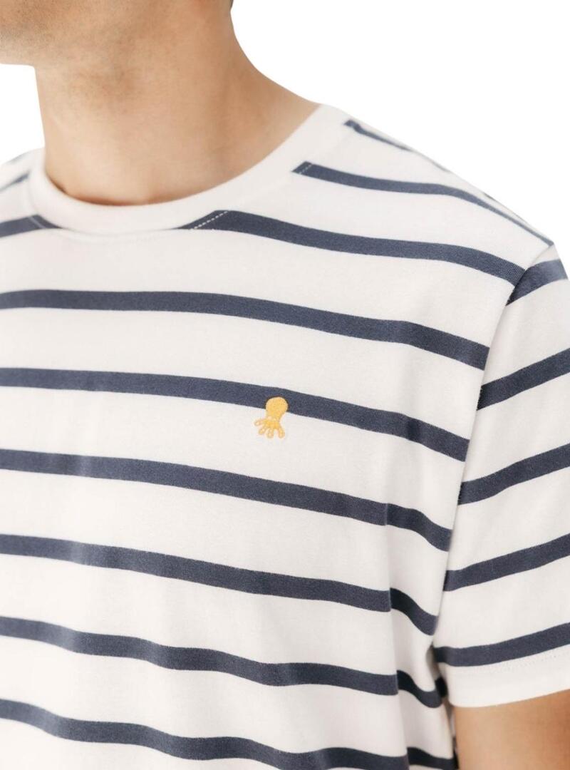 Maglietta a righe bianche El Pulpo per uomo.