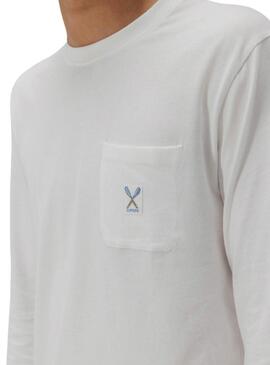 Maglietta a maniche lunghe bianca El Pulpo per uomo