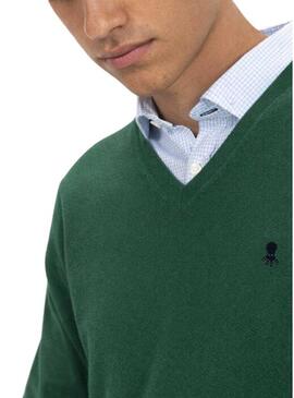 Maglia El Pulpo Collo a V verde bottiglia per uomo