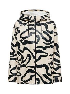 Impermeabile Only Elisa nero e bianco da donna