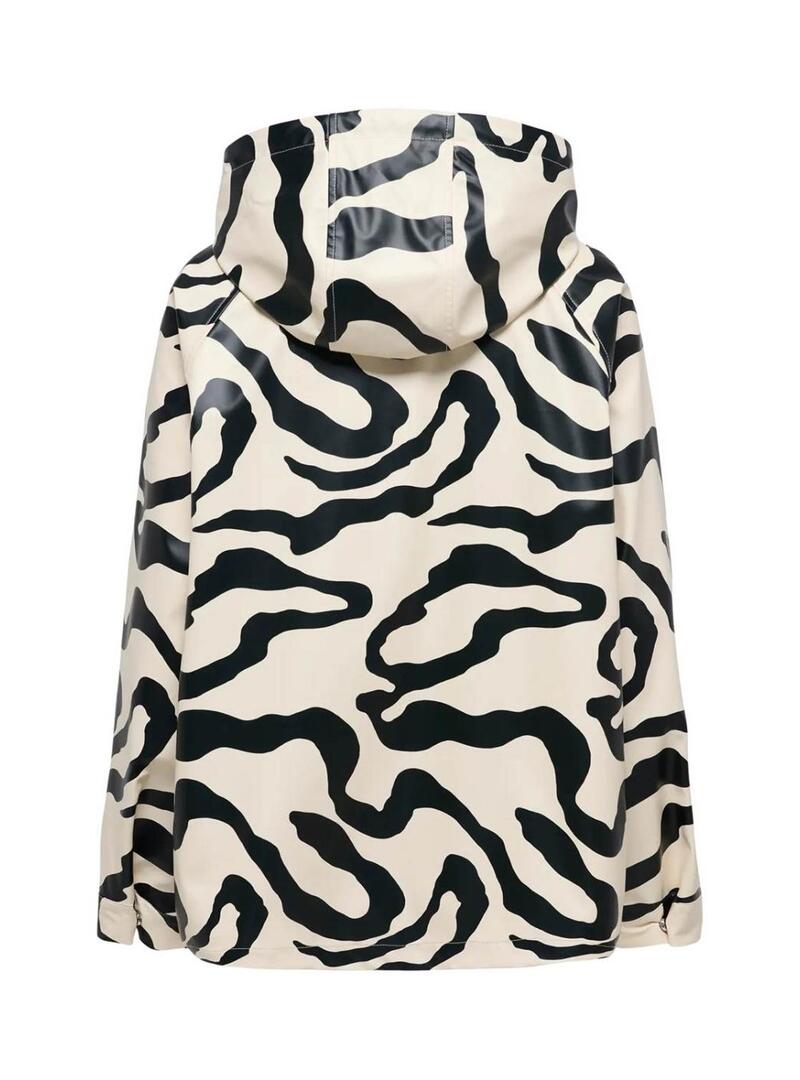 Impermeabile Only Elisa nero e bianco da donna