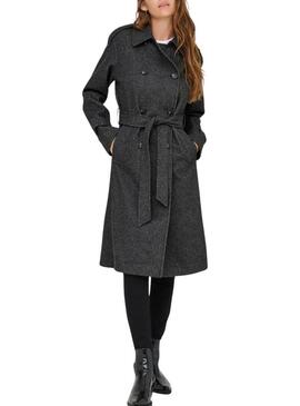Cappotto Only Dear grigio mélange per donna