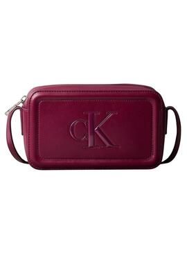 Borsa Calvin Klein Jeans Bold Camera bordeaux per donna