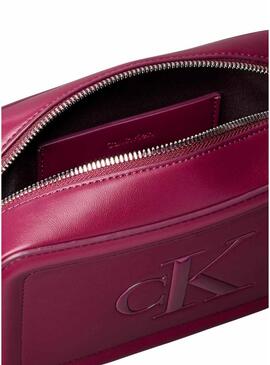 Borsa Calvin Klein Jeans Bold Camera bordeaux per donna