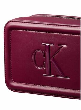 Borsa Calvin Klein Jeans Bold Camera bordeaux per donna