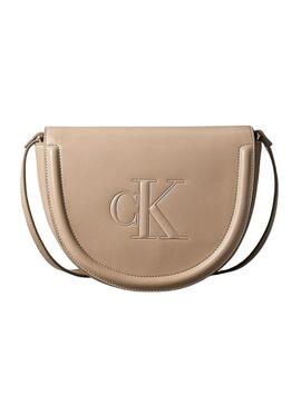 Borsa Calvin Klein Jeans Bold Saddle beige per donna