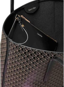 Borsa Calvin Klein Jeans Emblem nera per donna