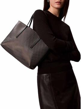 Borsa Calvin Klein Jeans Emblem nera per donna