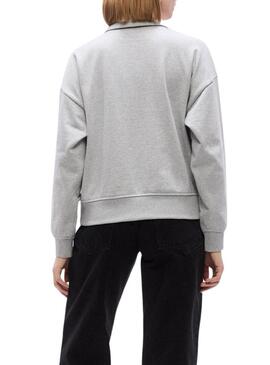 Felpa Calvin Klein Jeans Polo grigia da donna.