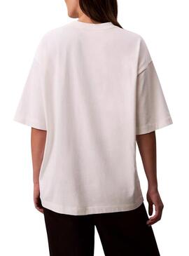 Maglietta Calvin Klein Jeans Sequin bianca per donna