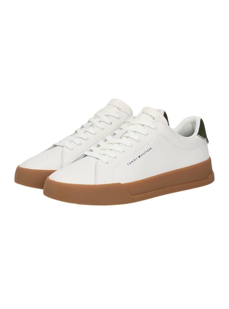 Scarpe da ginnastica Tommy Hilfiger Court bianche e verdi per uomo