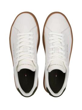 Scarpe da ginnastica Tommy Hilfiger Court bianche e verdi per uomo