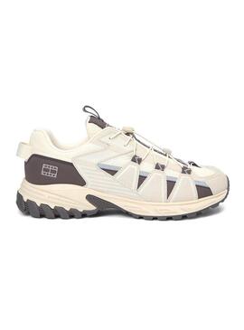 Scarpe Tommy Jeans Outdoor runner beige e grigie per uomo