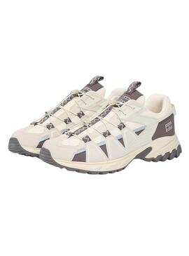 Scarpe Tommy Jeans Outdoor runner beige e grigie per uomo
