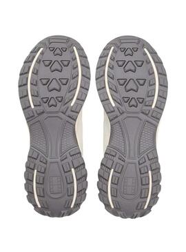 Scarpe Tommy Jeans Outdoor runner beige e grigie per uomo