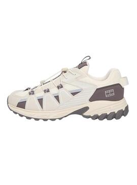 Scarpe Tommy Jeans Outdoor runner beige e grigie per uomo